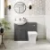 Capri Slate Grey Combination Vanity Basin and Houston Toilet 1050mm - Chrome Handles