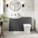 Capri Slate Grey Combination Vanity Basin and Houston Toilet 1350mm - Chrome Handles