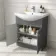 Capri Slate Grey Combination Vanity Basin and Houston Toilet 1350mm - Chrome Handles