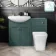 Capri Mystic Green Combination Vanity Basin and Houston Toilet 1150mm - Chrome Handles