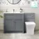 Milos Fog Grey Combination Vanity Basin and Houston Toilet 1300mm - Chrome Handles