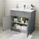 Milos Fog Grey Combination Vanity Basin and Houston Toilet 1300mm - Chrome Handles