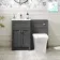 Milos Slate Grey Combination Vanity Basin and Houston Toilet 1000mm - Chrome Handles