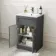 Milos Slate Grey Combination Vanity Basin and Houston Toilet 1000mm - Chrome Handles