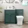 Milos Mystic Green Combination Vanity Basin and Houston Toilet 1100mm - Chrome Handles