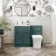 Milos Mystic Green Combination Vanity Basin and Houston Toilet 1100mm - Chrome Handles