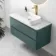 Corsica Midnight Green Vanity Drawer with Marble Top & Marin Basin 1000mm