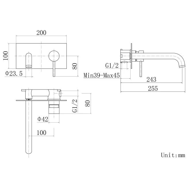 Trent Chrome Wall Mounted Basin Mixer Tap
