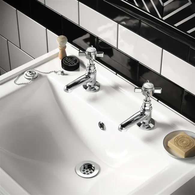 Nene Traditional Chrome Hot & Cold Basin Taps