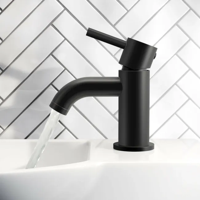 Trent Matt Black Cloakroom Basin Mixer Tap