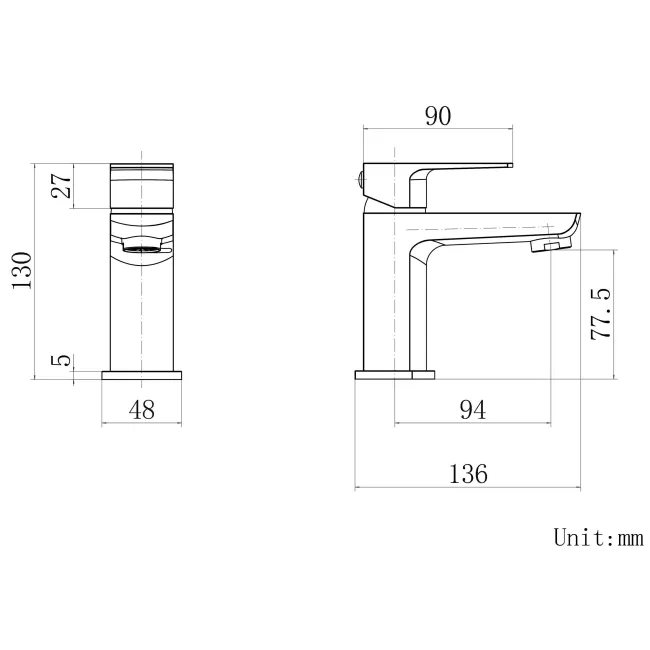 Soar Matt Black Cloakroom Basin Mixer Tap