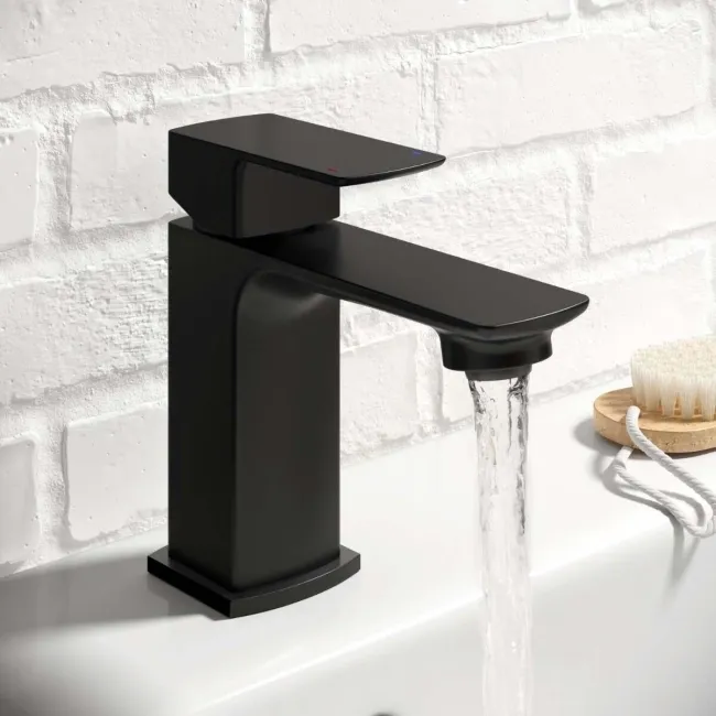 Mersey Matt Black Basin Mixer Tap