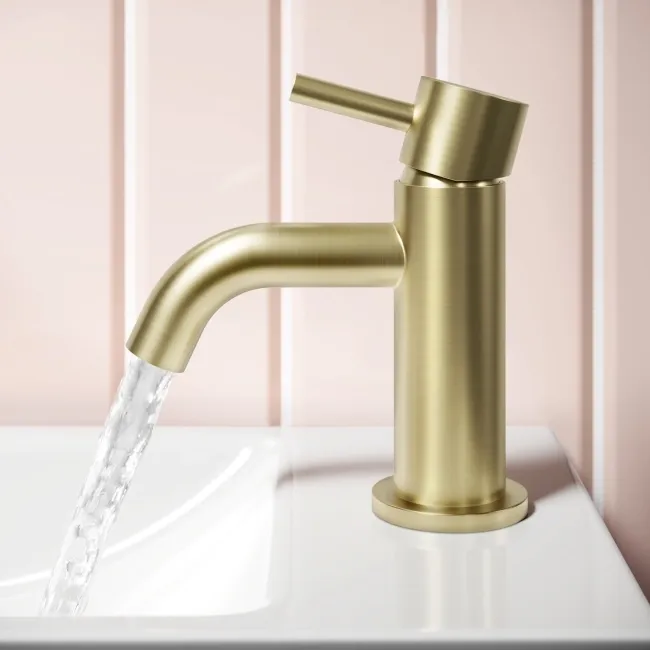 Selma Brushed Brass Cloakroom Basin Mixer Tap