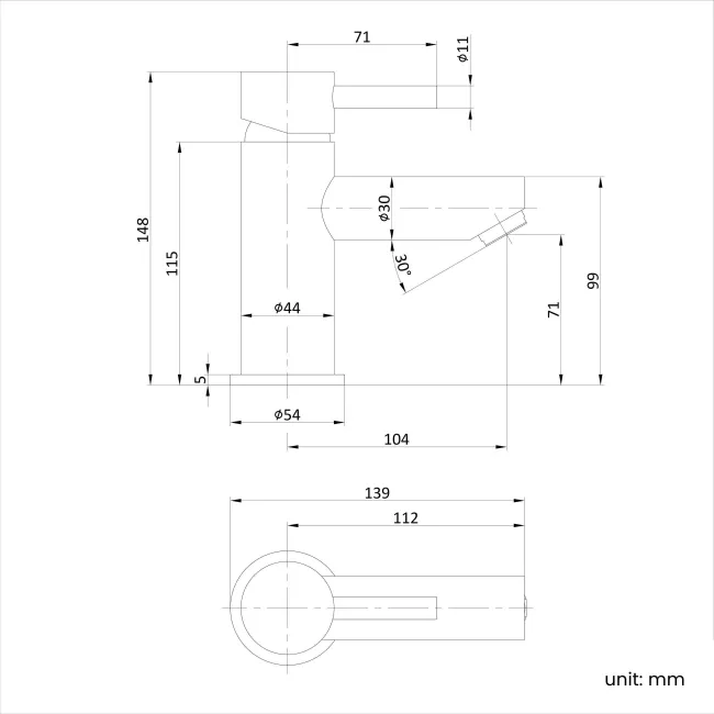 Wye Chrome Basin Mixer Tap
