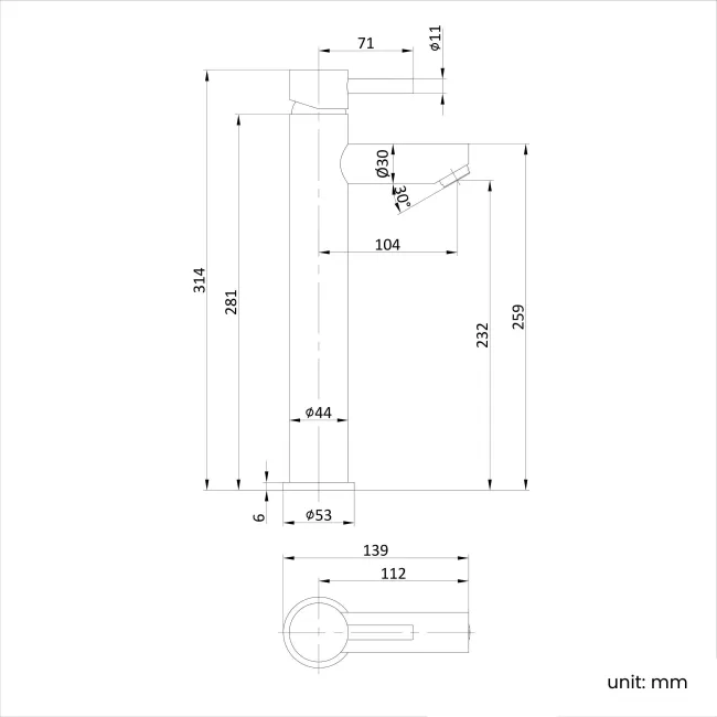 Wye Chrome High Rise Basin Mixer Tap