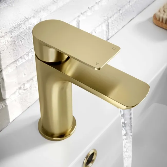 Lusk Brushed Brass Basin Mixer Tap