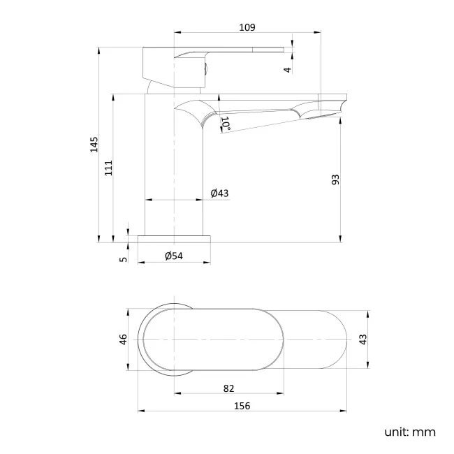 Avill Matt Black Basin Mixer Tap