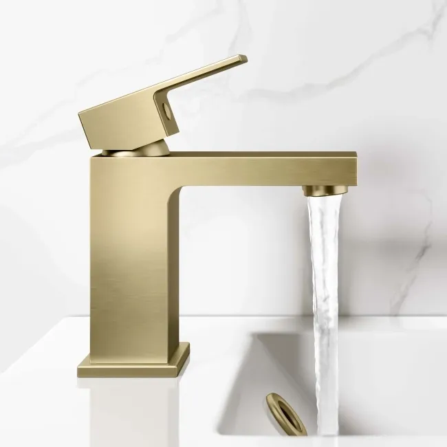 Tamar Brushed Brass Cloakroom Basin Mixer Tap