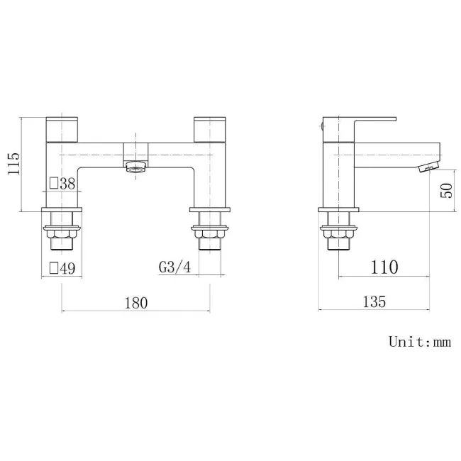 Lea Chrome Bath Filler