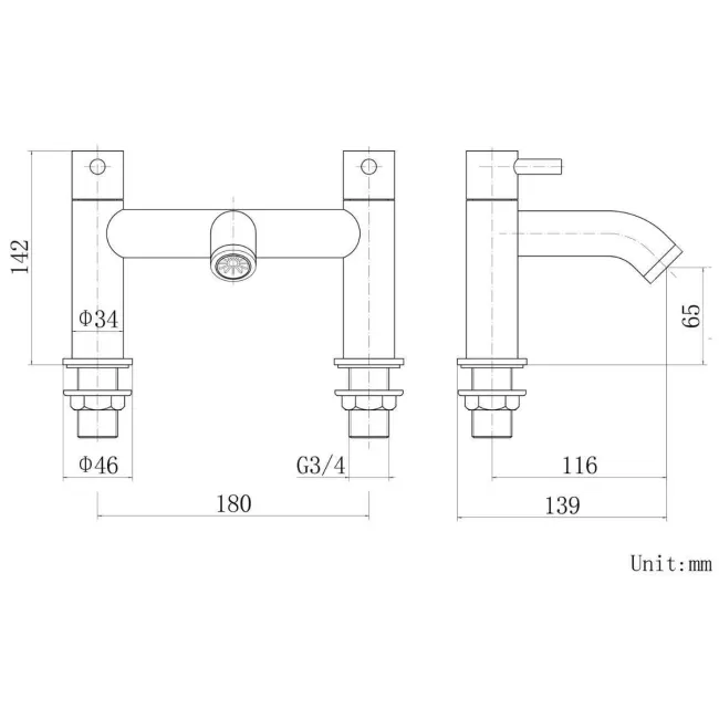 Trent Matt Black Bath Filler