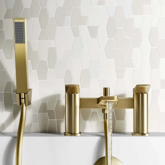 Aire Brushed Brass Bath Filler & Handheld Shower
