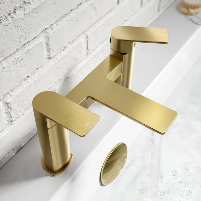 Lune Brushed Brass Bath Filler