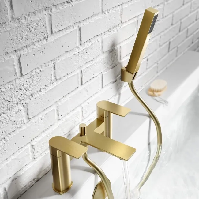 Lune Brushed Brass Bath Filler & Handheld Shower