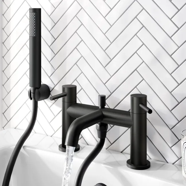 Selma Matt Black Bath Filler & Handheld Shower
