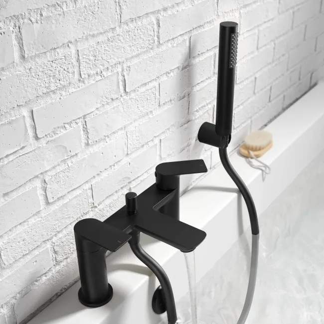 Lusk Matt Black Bath Filler & Handheld Shower