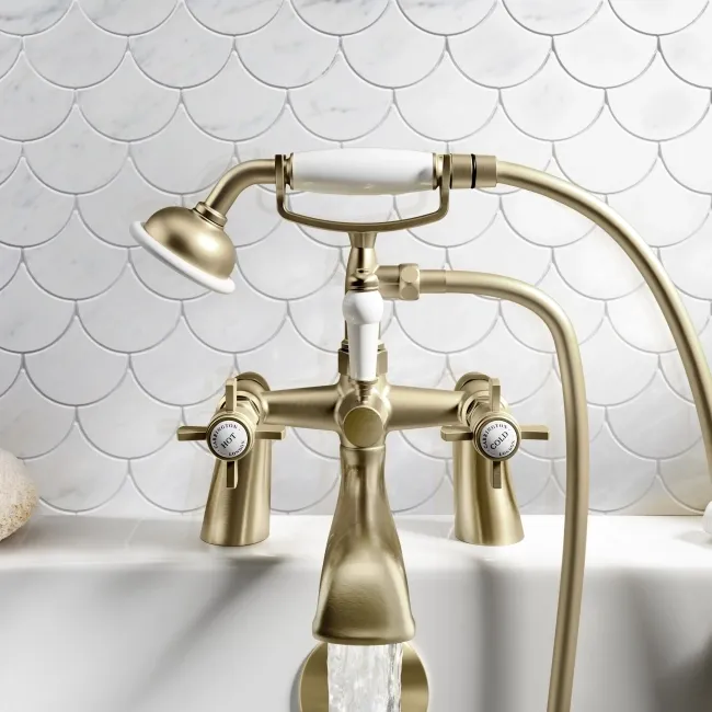 Nairn Traditional Brushed Brass Bath Shower Mixer Tap