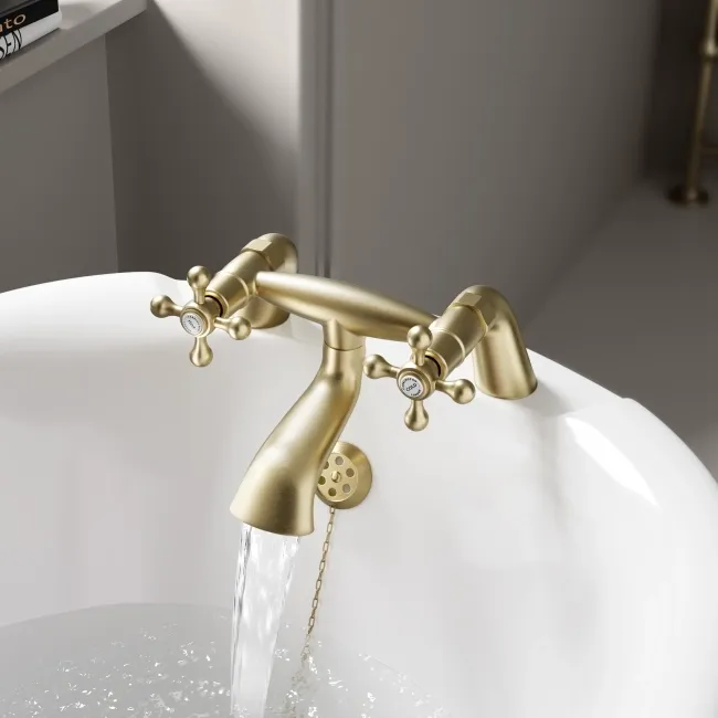 Bray Traditional Brushed Brass Bath Filler