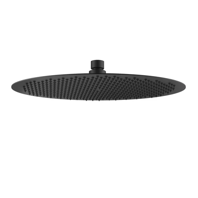 400mm Matt Black Round Stainless Steel Slim Shower Head