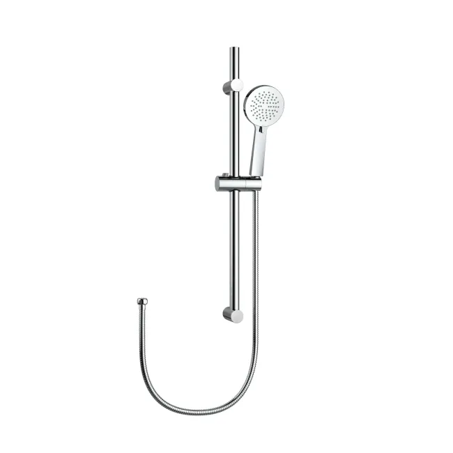 Chrome Round Shower and Adjustable Sliding Riser Set