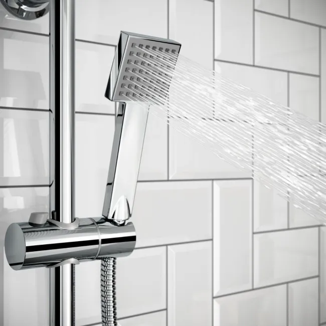 Lismore Essential Square Thermostatic Rigid Shower Set