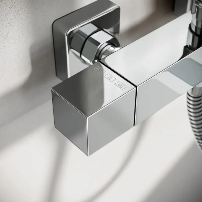 Chrome Square Thermostatic Shower
