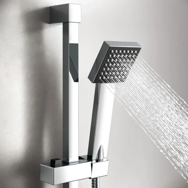 Cork Chrome Square Thermostatic Bar Shower Set