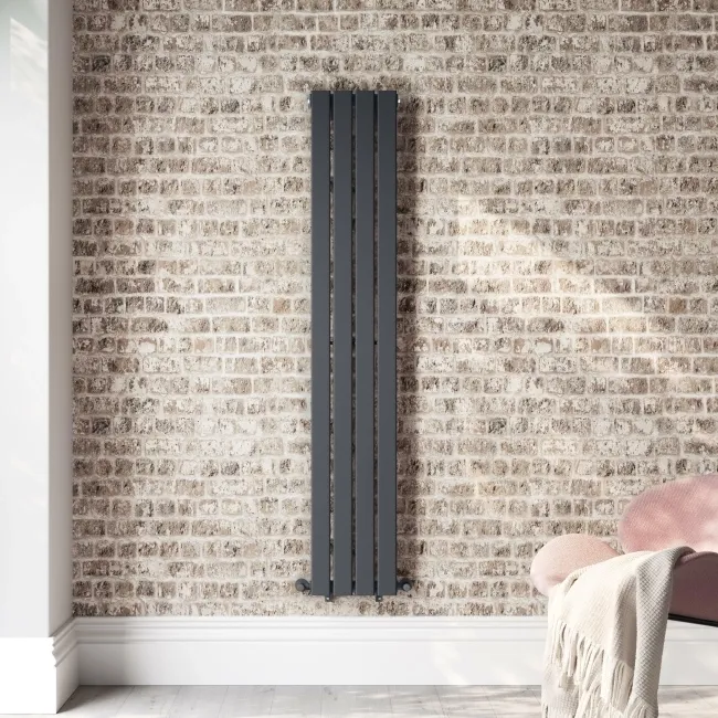 Faro Anthracite Single Flat Panel Vertical Radiator 1600x280mm