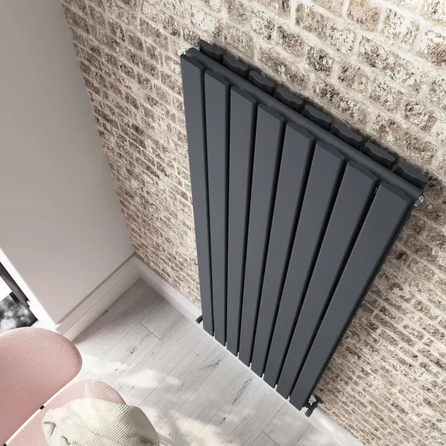 Faro Anthracite Double Flat Panel Vertical Radiator 1600x560mm