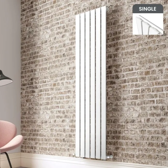 Faro White Single Flat Panel Vertical Radiator 1800x420mm