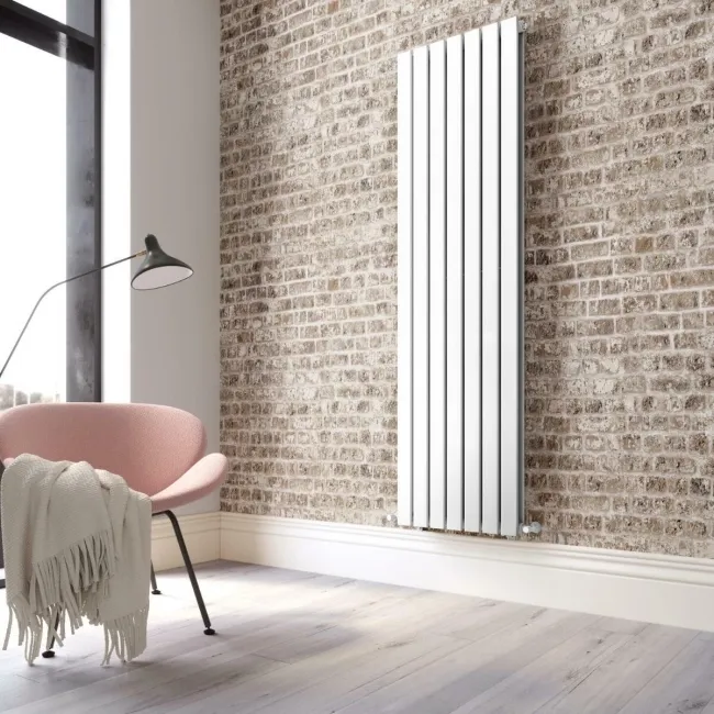 Faro White Double Flat Panel Vertical Radiator 1800x490mm