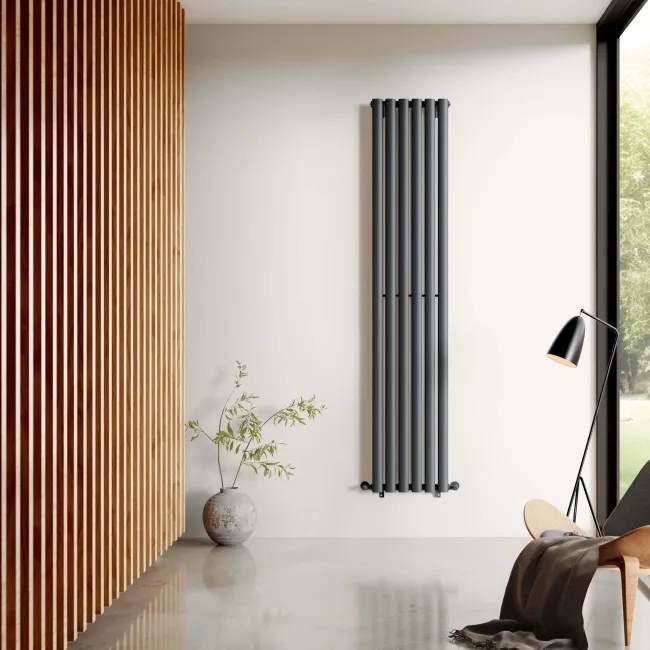 Marbella Anthracite Single Oval Panel Radiator 1800x360mm