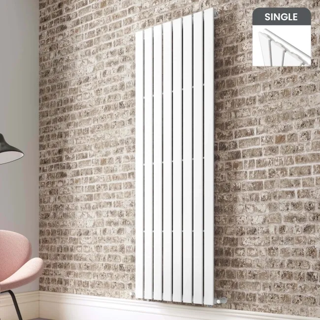 Faro White Single Flat Panel Vertical Radiator 1800x560mm