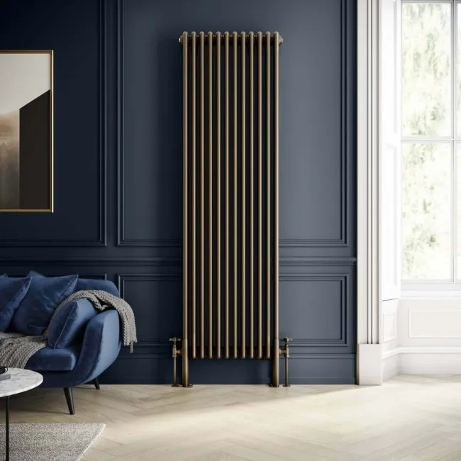 Athens Antique Gold Double Column Vertical Traditional Radiator 1800x560mm