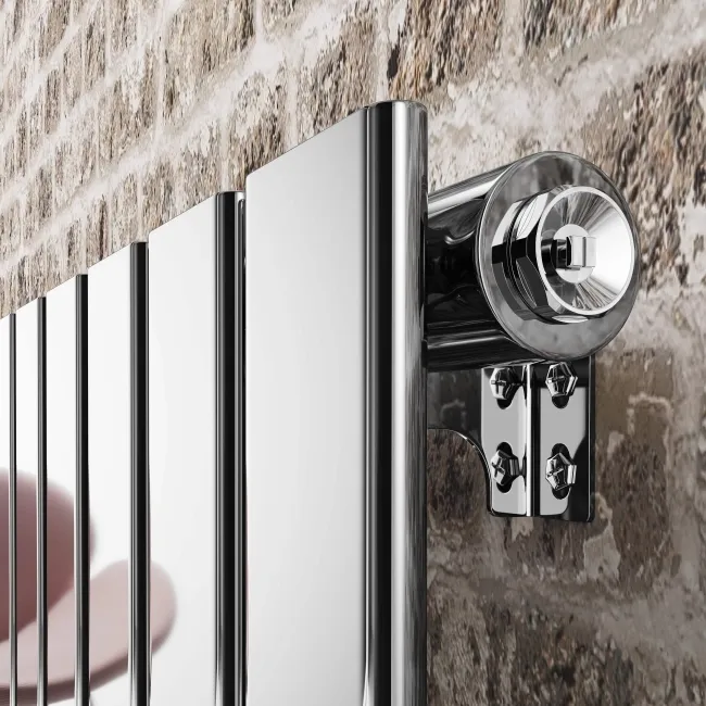 Faro Chrome Single Flat Panel Horizontal Radiator 600x560mm