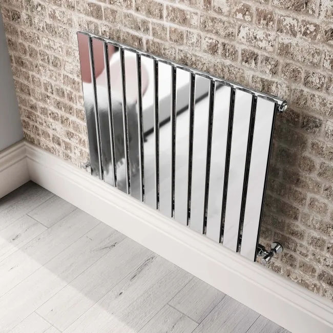 Faro Chrome Single Flat Panel Horizontal Radiator 600x770mm