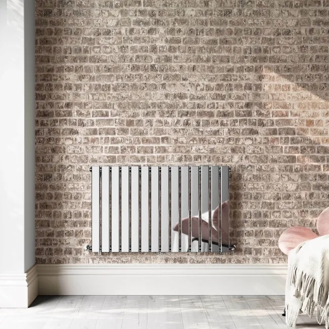 Faro Chrome Single Flat Panel Horizontal Radiator 600x980mm