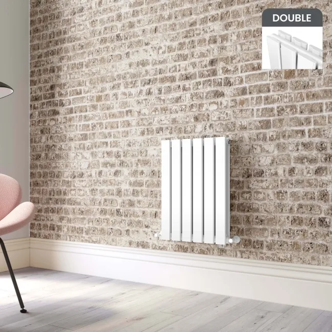 Faro White Double Flat Panel Horizontal Radiator 600x420mm