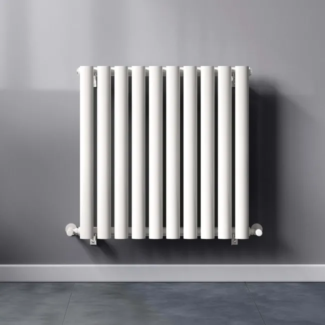 Marbella White Single Oval Panel Radiator 600x600mm