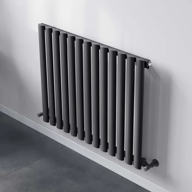 Marbella Anthracite Single Oval Panel Radiator 600x780mm