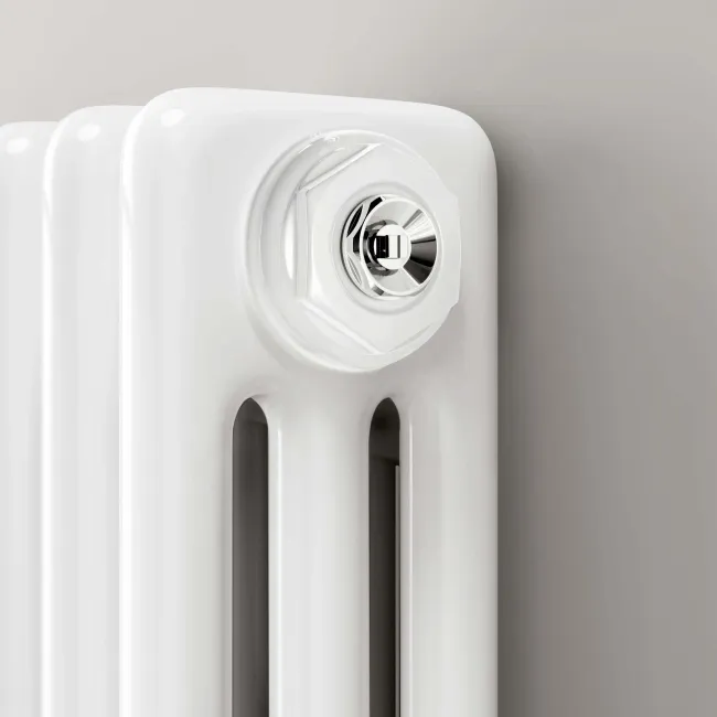 Athens White Triple Column Horizontal Traditional Radiator 300x1010mm